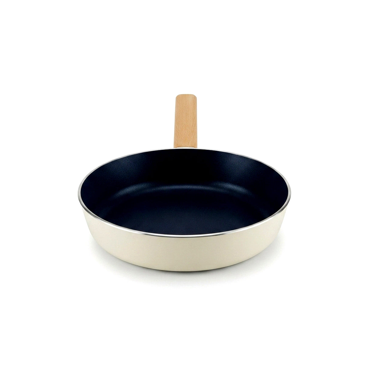 Danny Home Dual Color Beige & Black Aluminium Non Stick Induction Frying Pan Kaka Bawa Sons