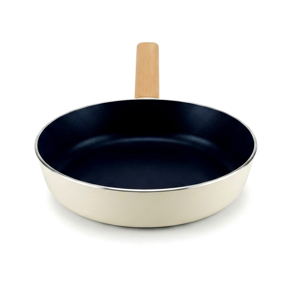 Danny Home Dual Color Beige & Black Aluminium Non Stick Induction Frying Pan Kaka Bawa Sons