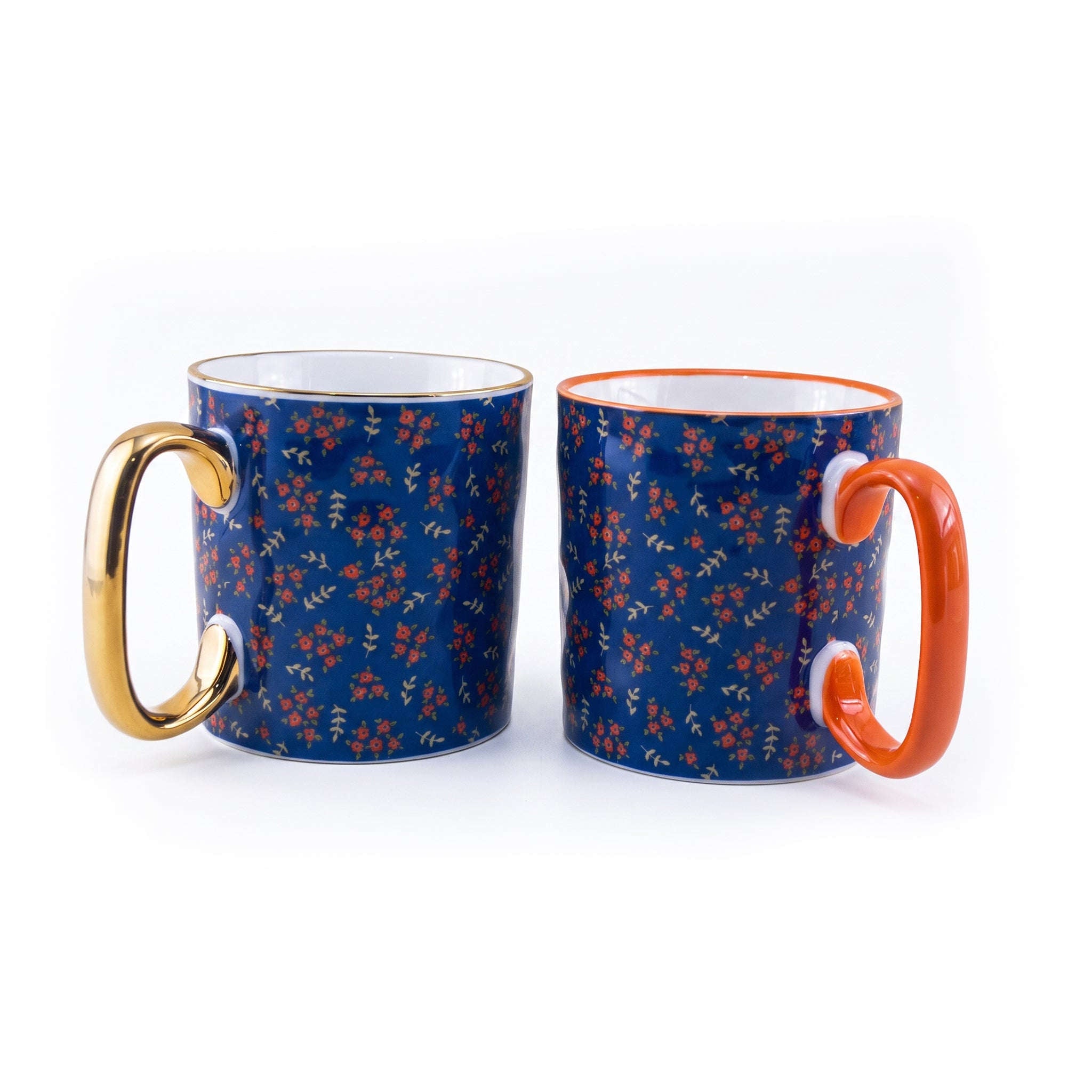 Danny Home 2-Pieces 450 ML Twin Floral Porcelain Mugs Kaka Bawa Sons