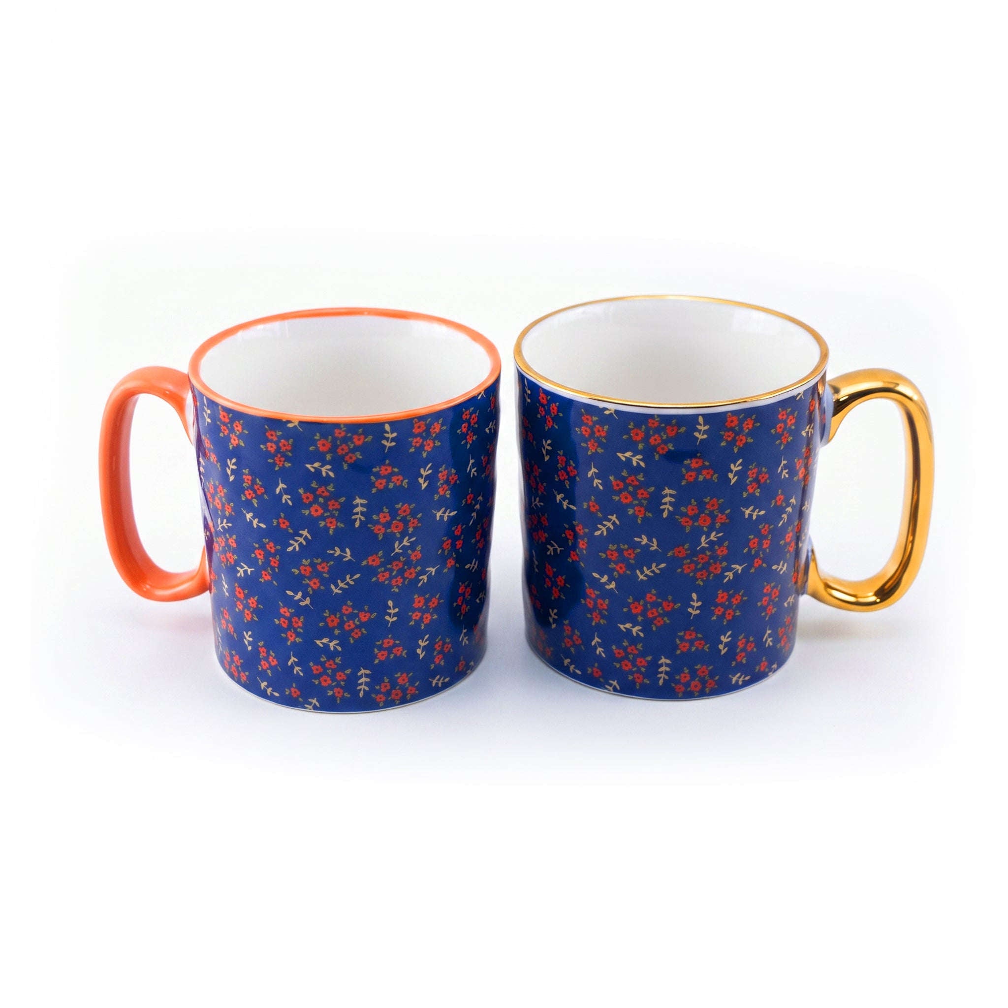 Danny Home 2-Pieces 450 ML Twin Floral Porcelain Mugs Kaka Bawa Sons