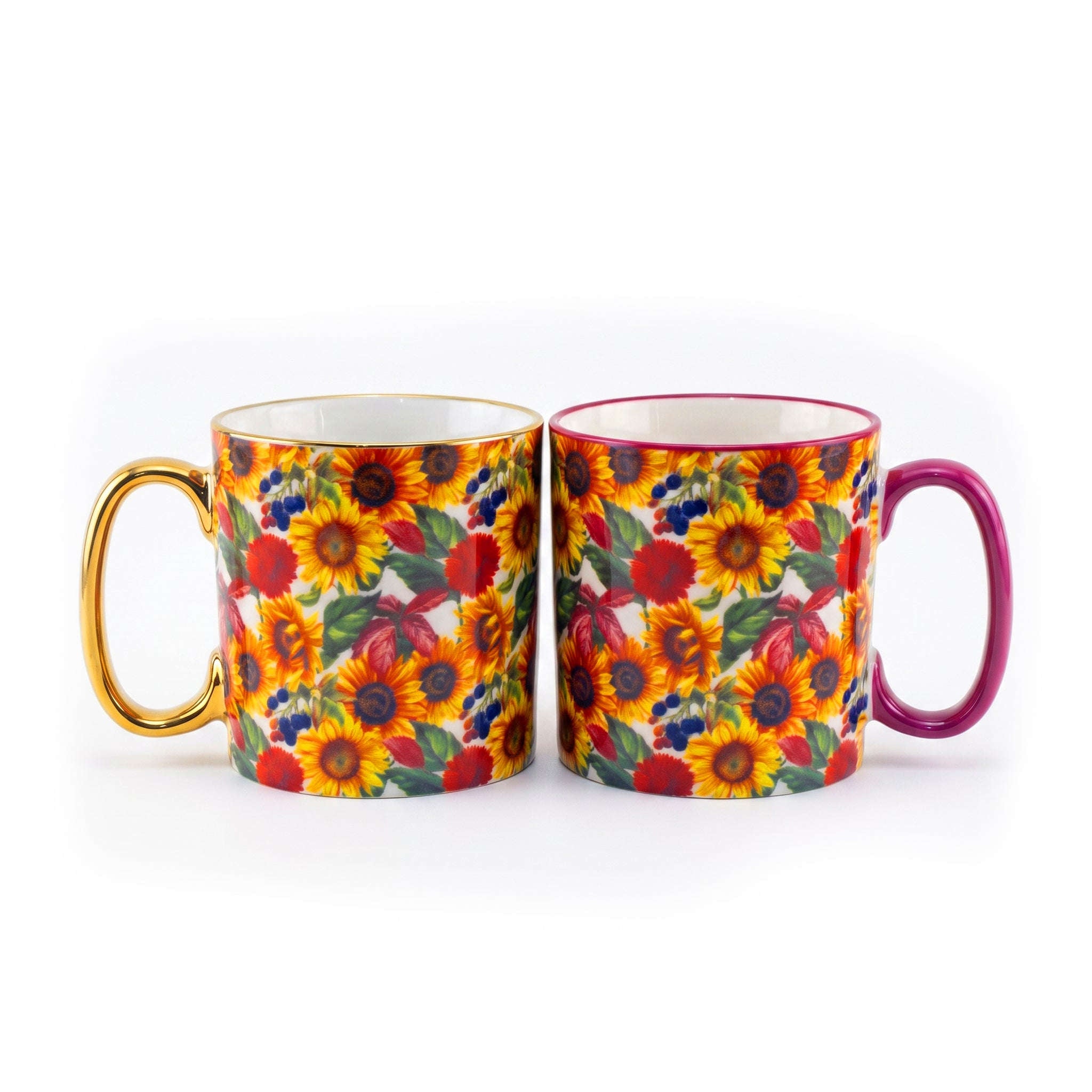 Danny Home 2-Pieces 450 ML Twin Floral Porcelain Mugs Kaka Bawa Sons