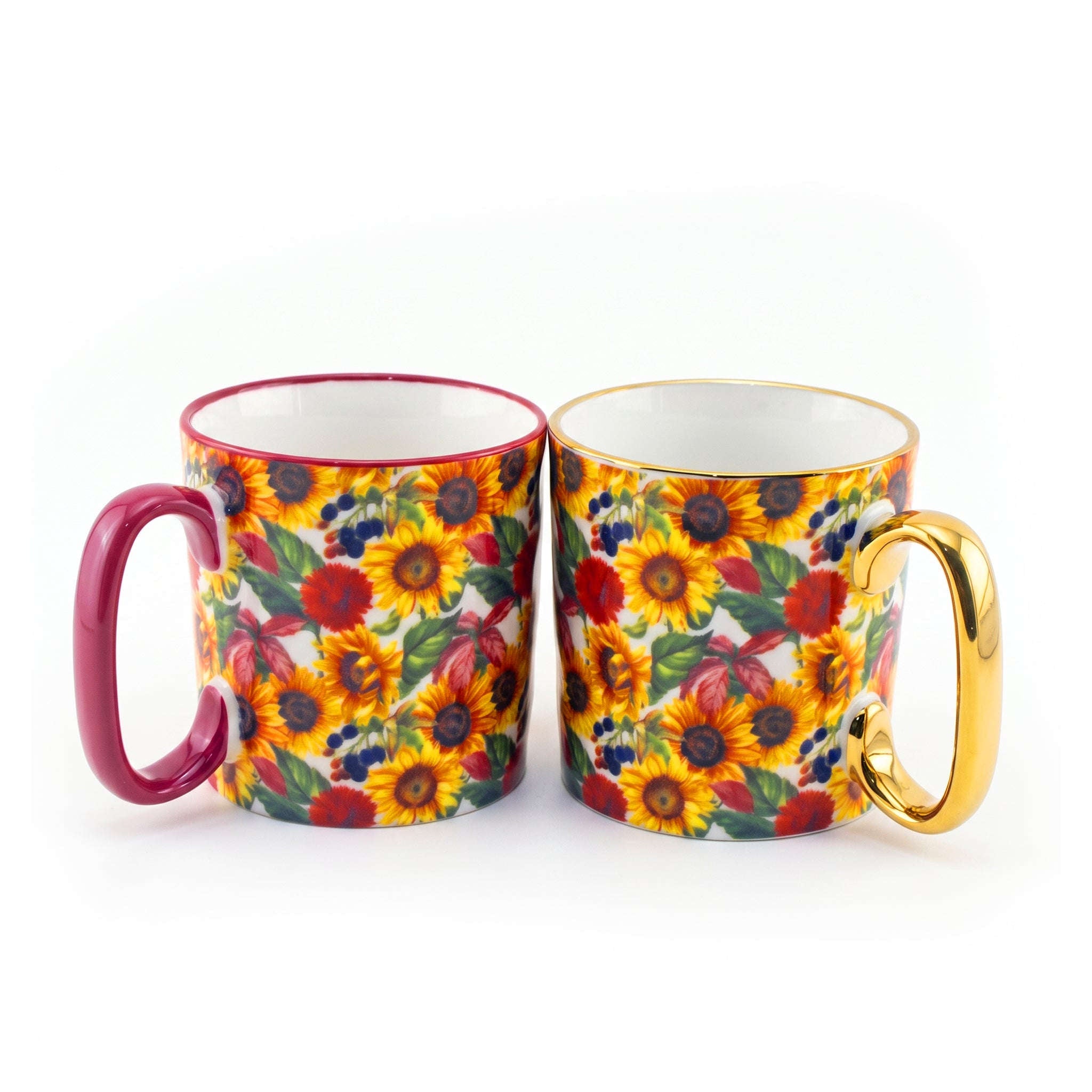 Danny Home 2-Pieces 450 ML Twin Floral Porcelain Mugs Kaka Bawa Sons