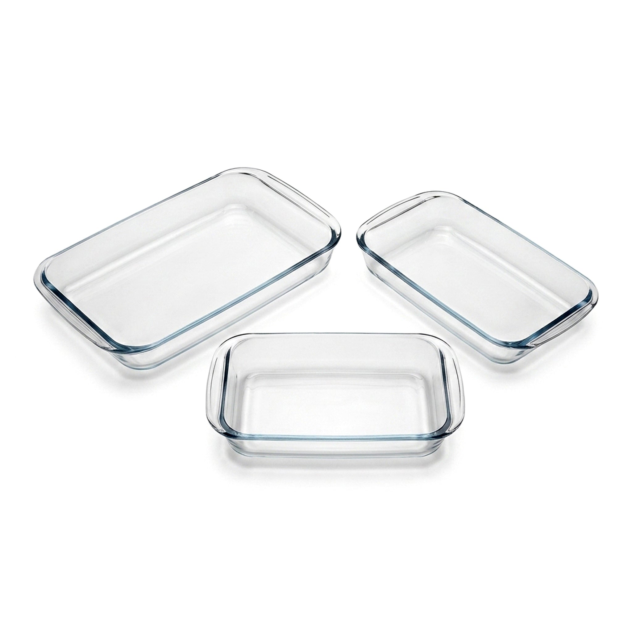 Danny Home 3-Piece Borosilicate Glass Rectangular Tray Set