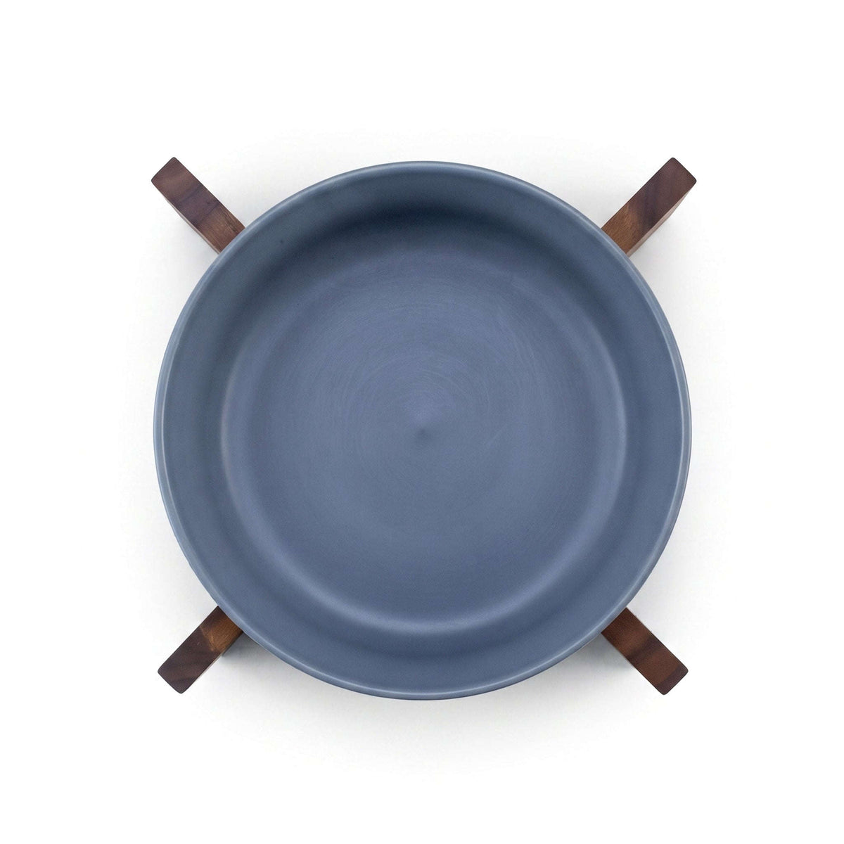 Danny Home 2.7-Liter 22.5 Cm Ceramic Salad Bowl With Wooden Stand Kaka Bawa Sons