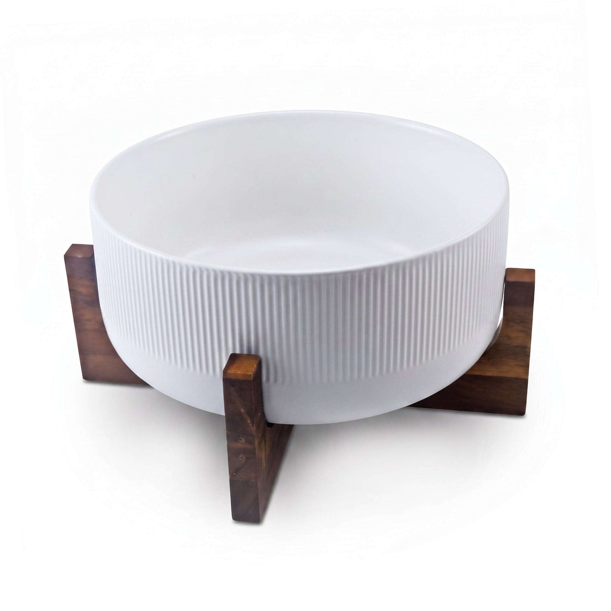 Danny Home 2.7-Liter 22.5 Cm Ceramic Salad Bowl With Wooden Stand Kaka Bawa Sons