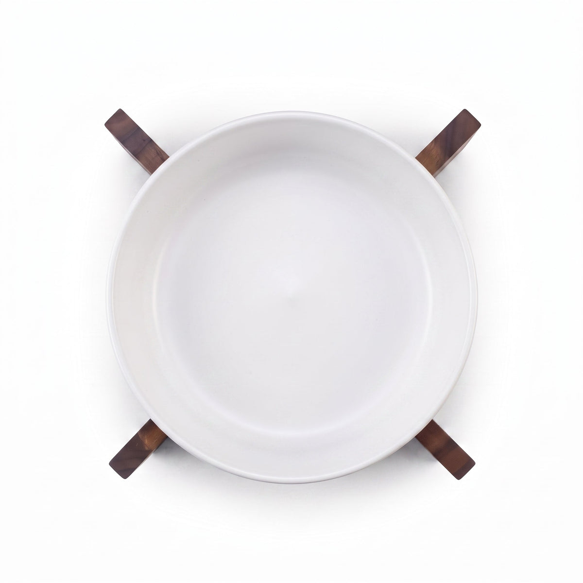 Danny Home 2.7-Liter 22.5 Cm Ceramic Salad Bowl With Wooden Stand Kaka Bawa Sons