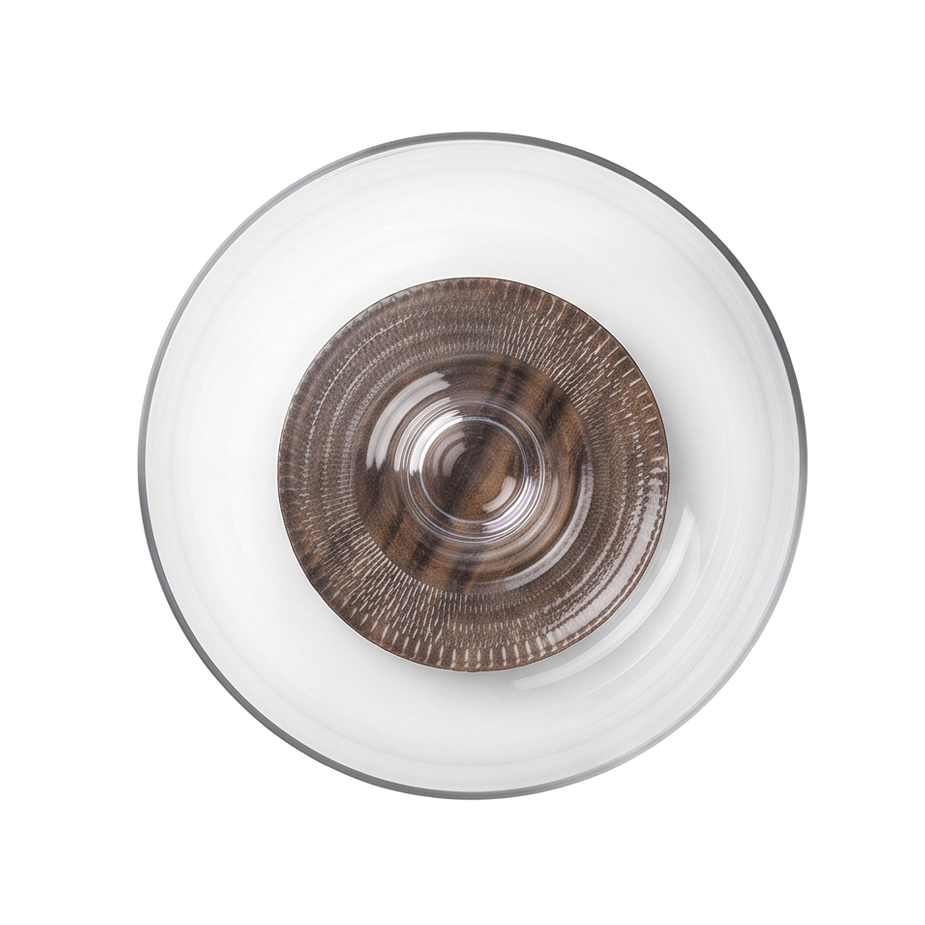 Danny Home 3870 ML Glass Salad Bowl With Wooden Base