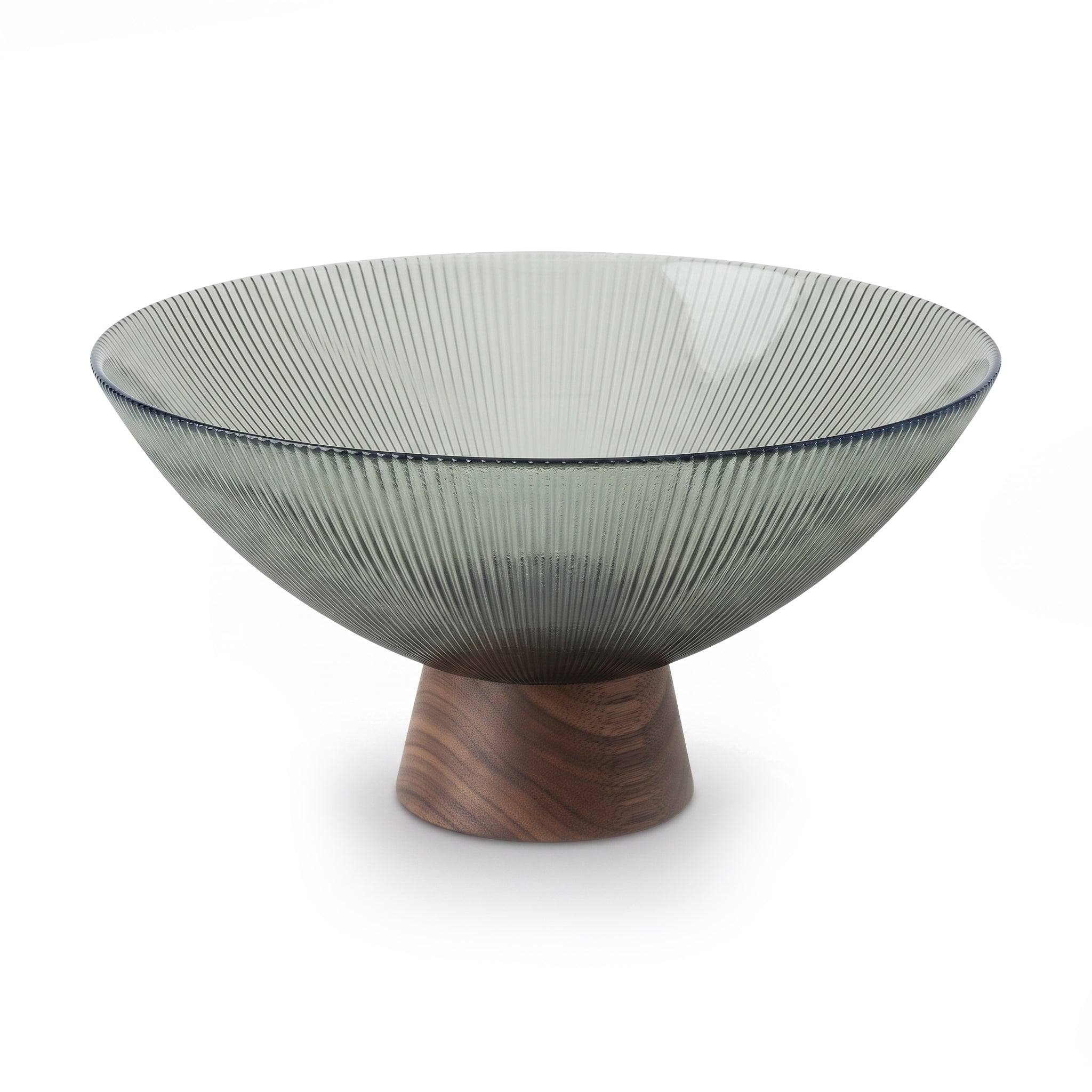 Danny Home 26*14 cm Glass Fruit Bowl With Wooden Base
