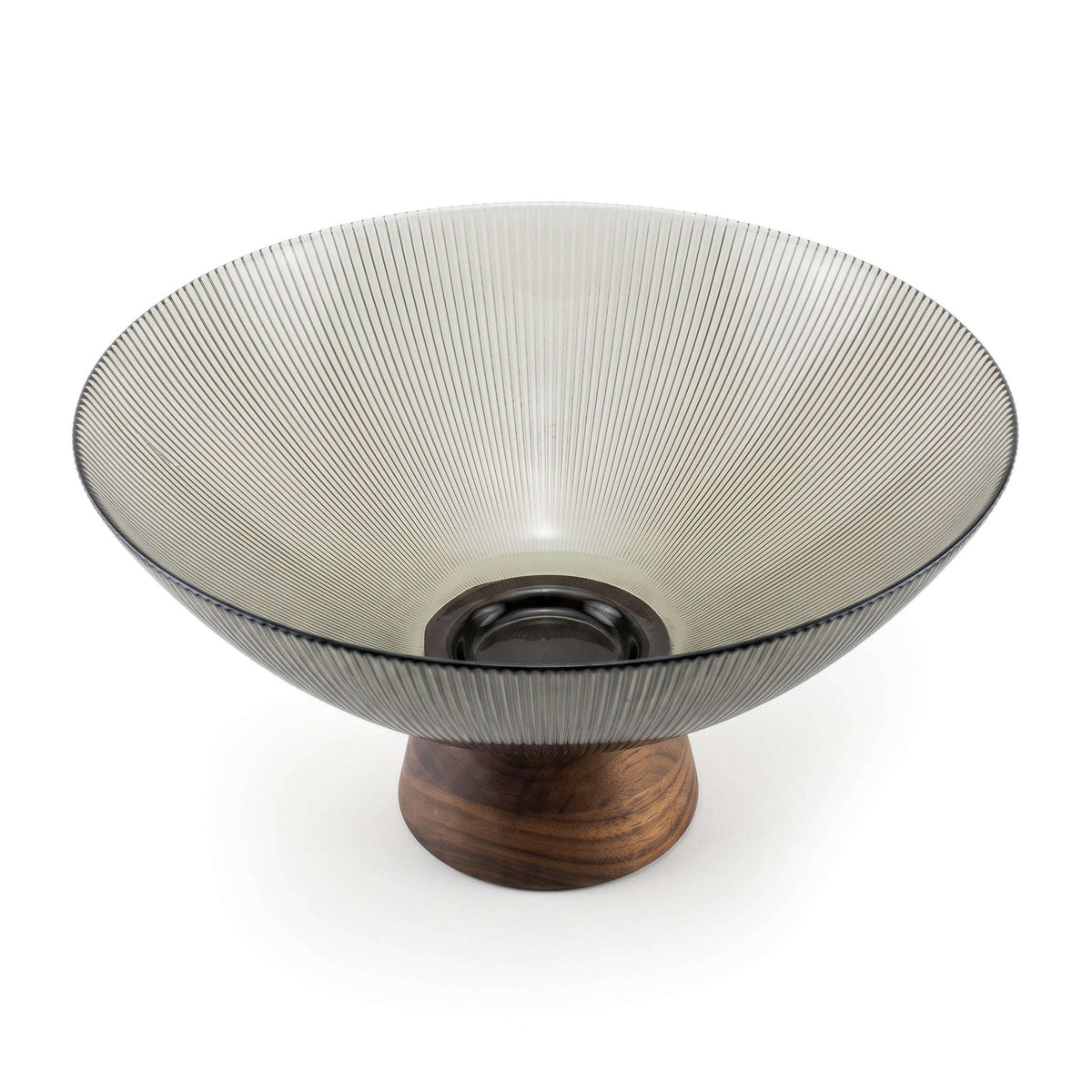 Danny Home 26*14 cm Glass Fruit Bowl With Wooden Base Kaka Bawa Sons