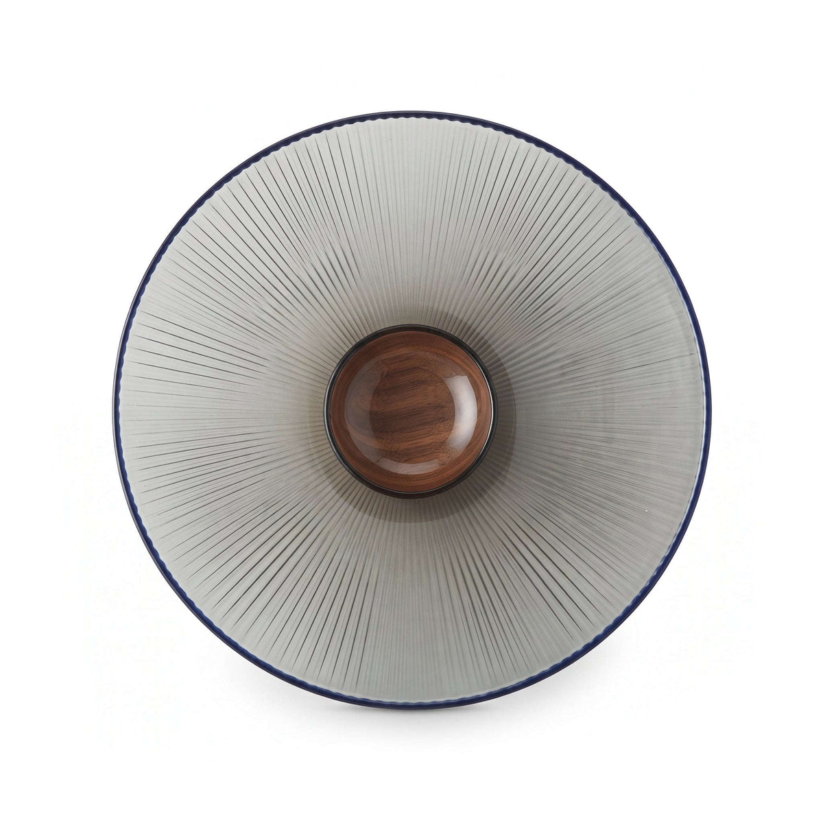Danny Home 26*14 cm Glass Fruit Bowl With Wooden Base Kaka Bawa Sons