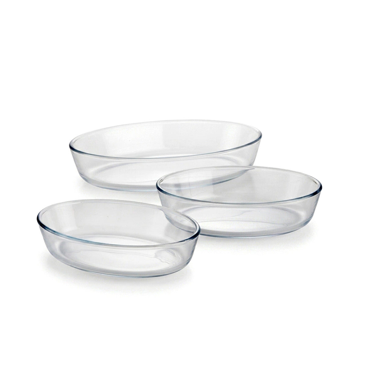 Danny Home 3-piece Oval Glass Dish Set Kaka Bawa Sons