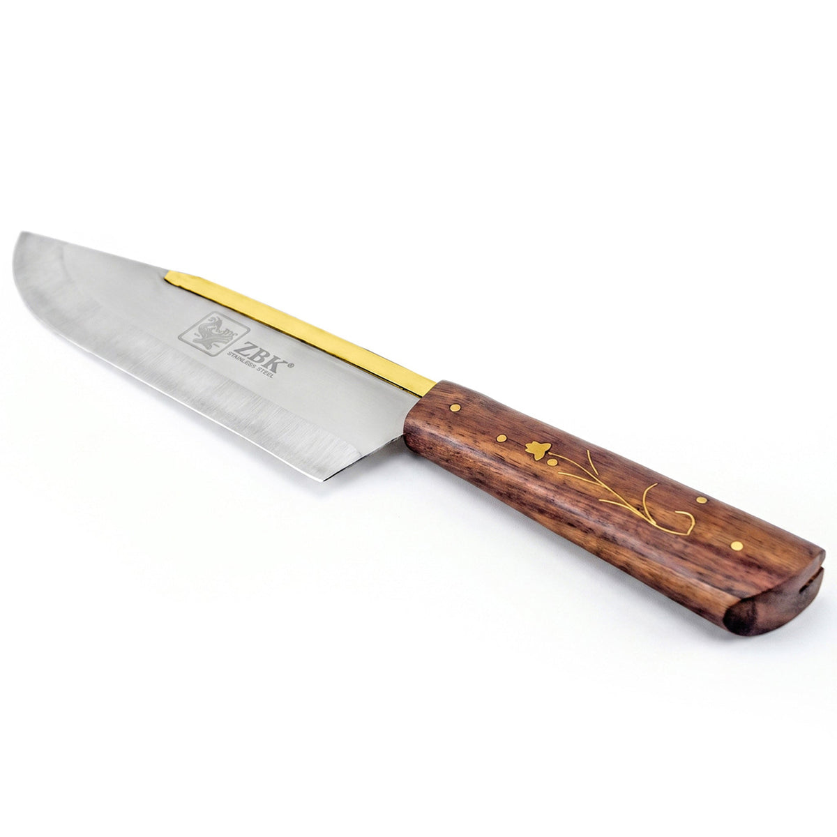 Z.B.K Stainless Steel Pointed Butcher Knife With Wooden Handle Kaka Bawa Sons