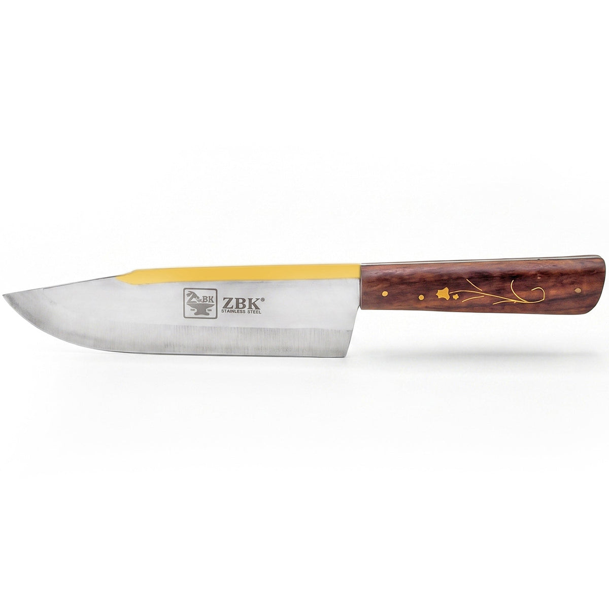 Z.B.K Stainless Steel Pointed Butcher Knife With Wooden Handle Kaka Bawa Sons