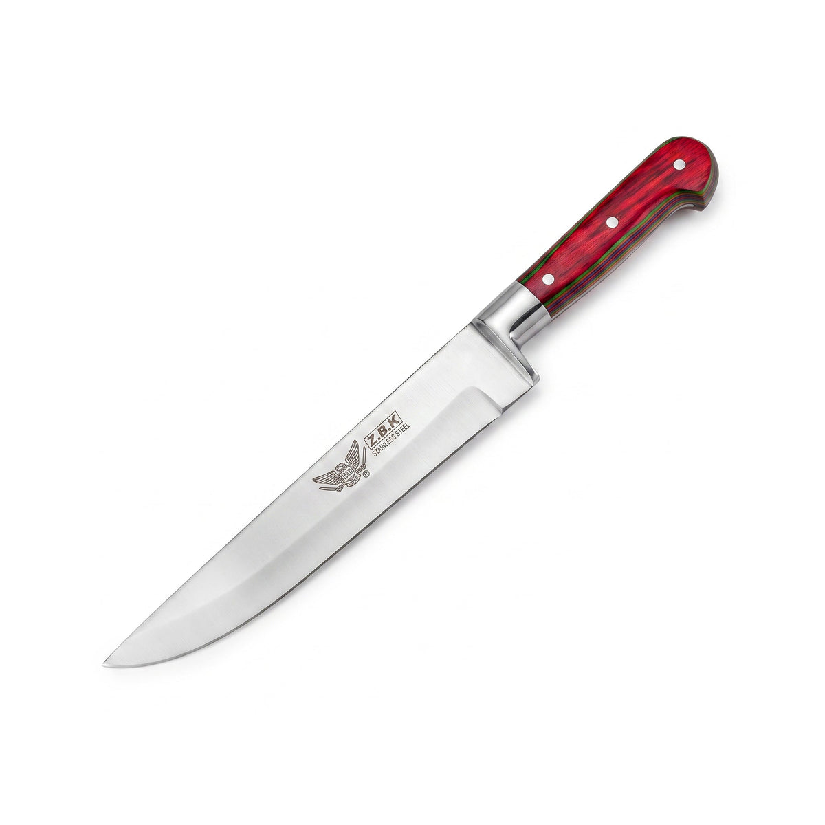 Z.B.K Stainless Steel Butcher Knife With Colored Wooden Handle Kaka Bawa Sons