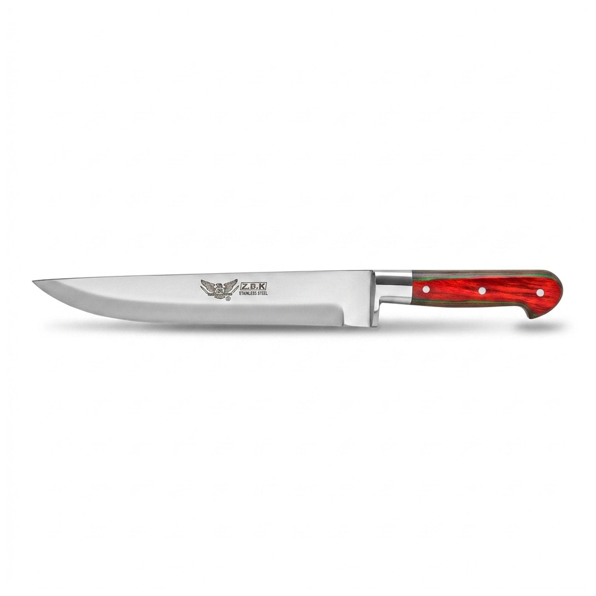 Z.B.K Stainless Steel Butcher Knife With Colored Wooden Handle