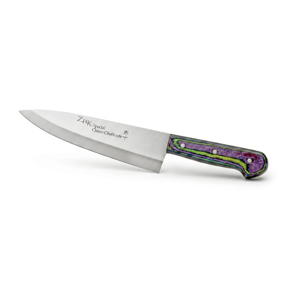 Z.B.K Stainless Steel Butcher Knife With Colored Wooden Handle Kaka Bawa Sons