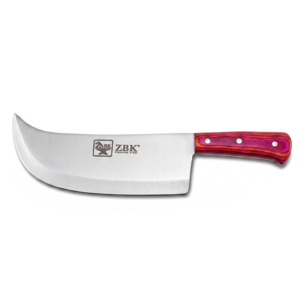 Z.B.K 12-Inch Stainless Steel Curved Butcher Fish Chopper With Wood Handle Kaka Bawa Sons