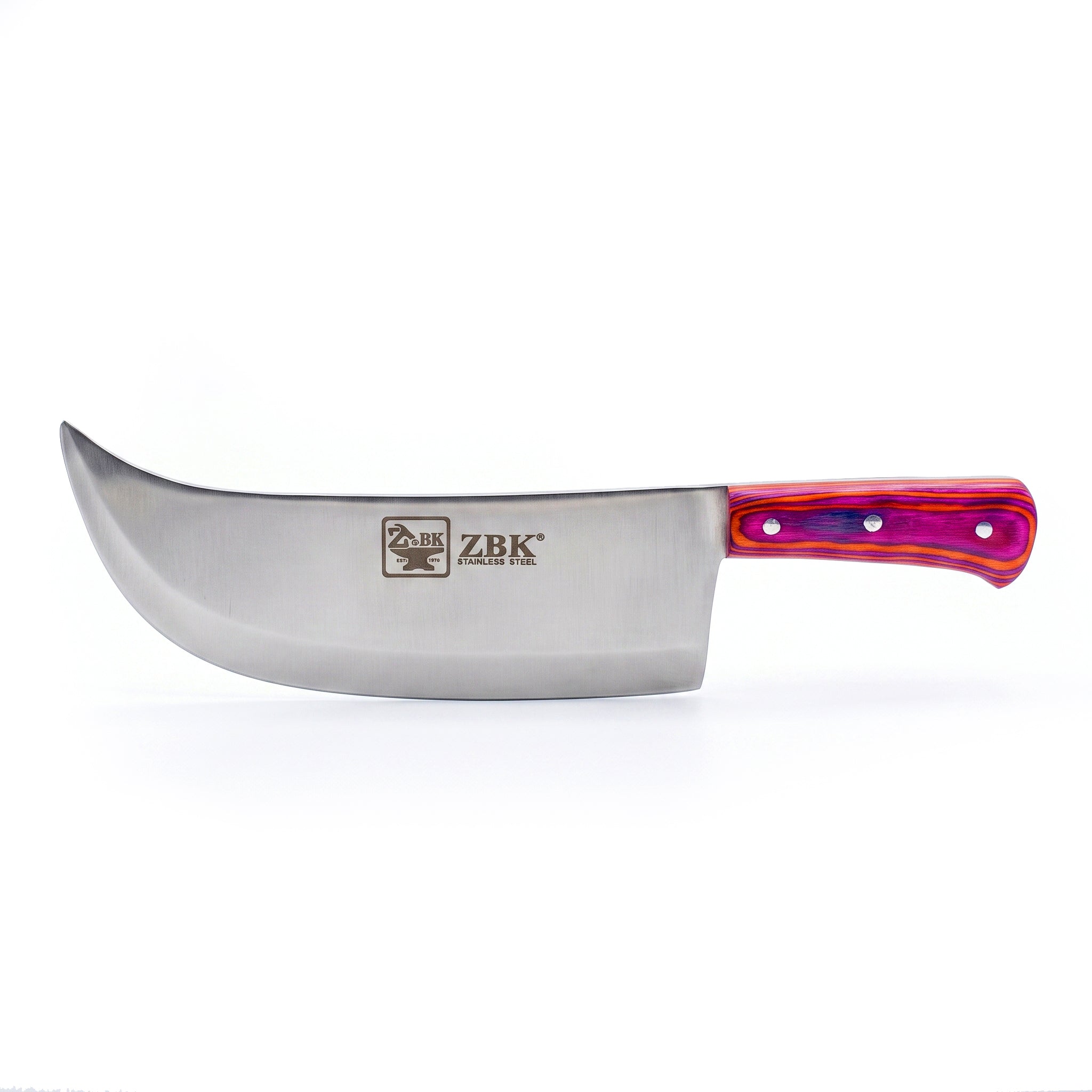 Z.B.K 12-Inch Stainless Steel Curved Butcher Fish Chopper With Wood Handle