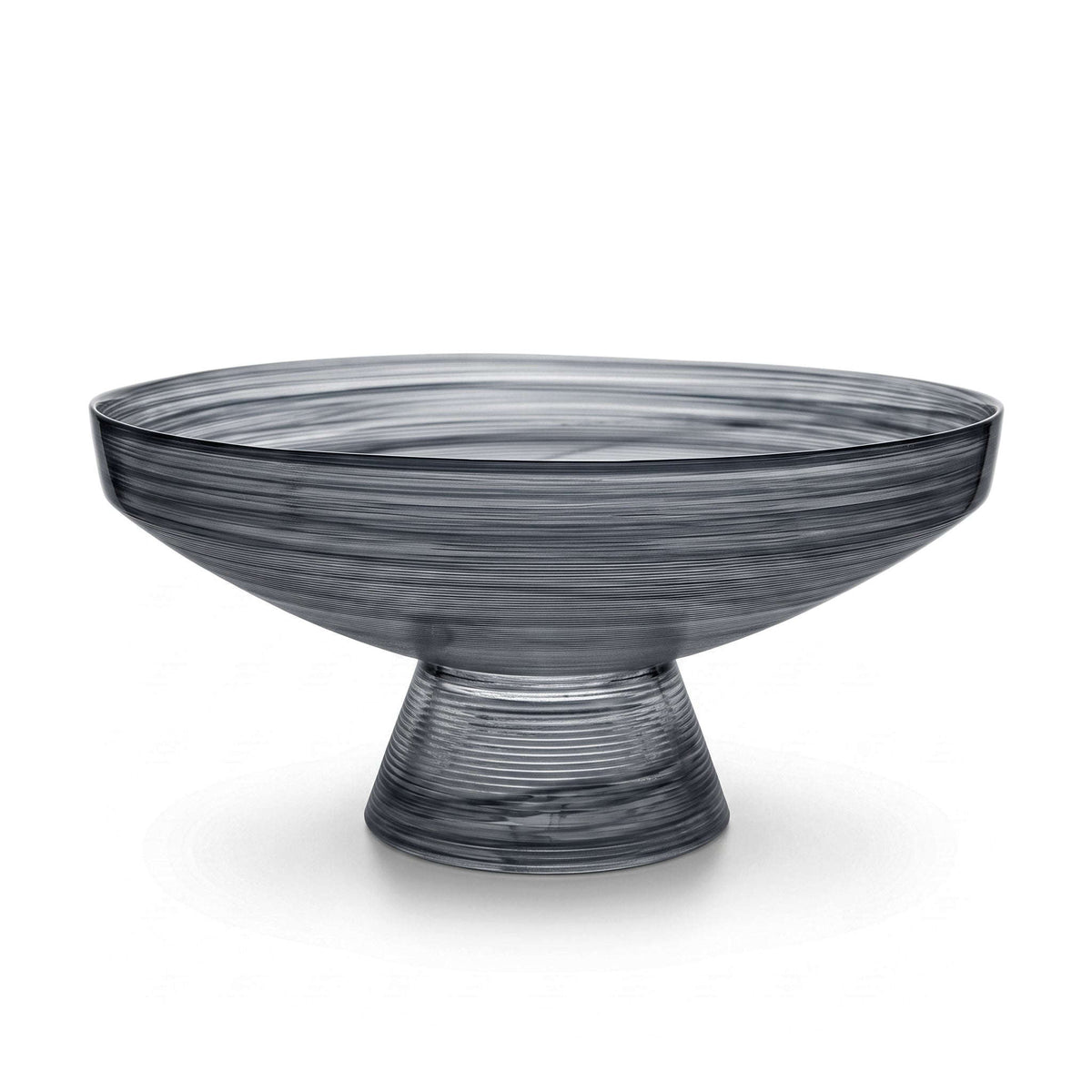 Danny Home 13 * 5.7 Inch Black Glass Round Fruit Plate Kaka Bawa Sons