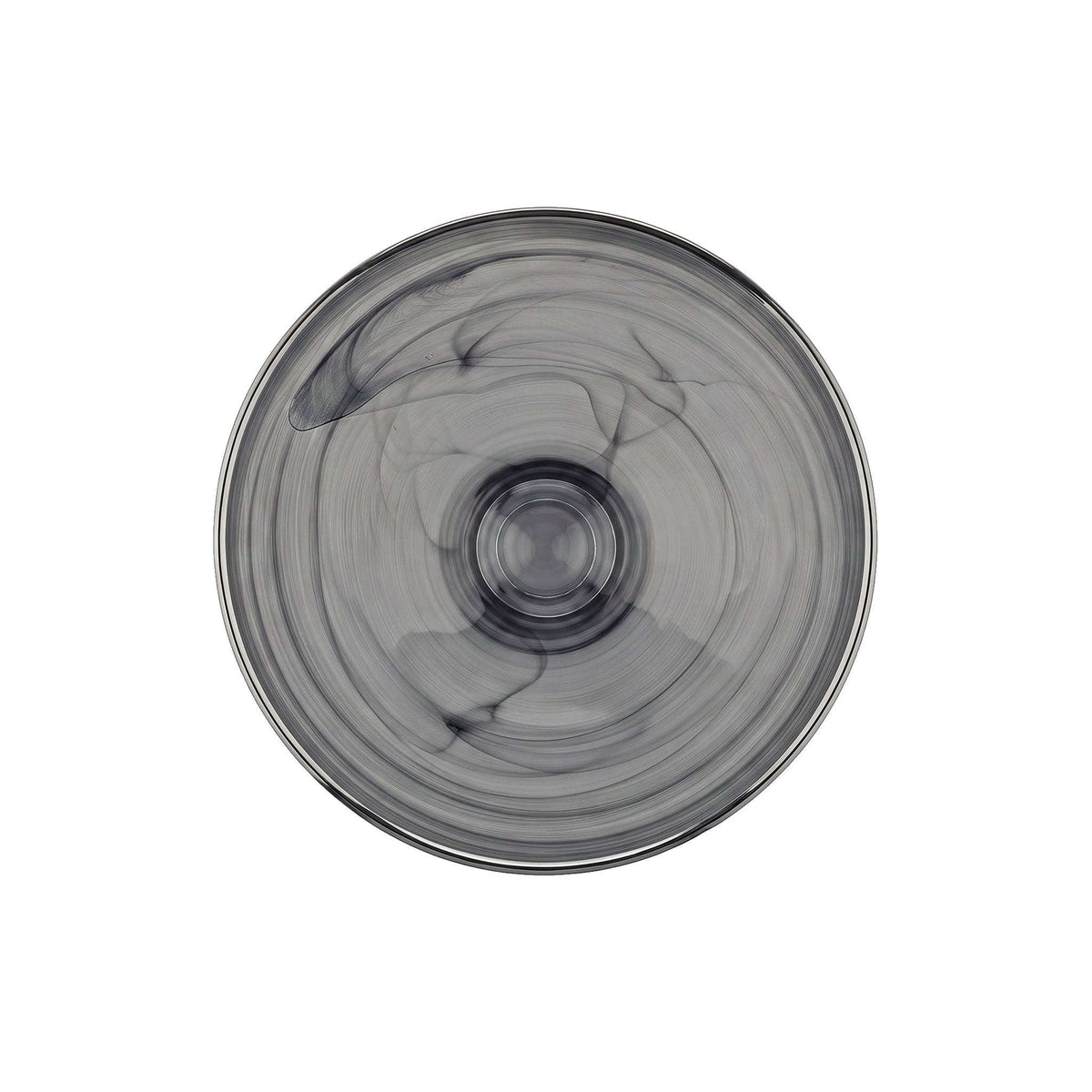 Danny Home 13 * 5.7 Inch Black Glass Round Fruit Plate Kaka Bawa Sons