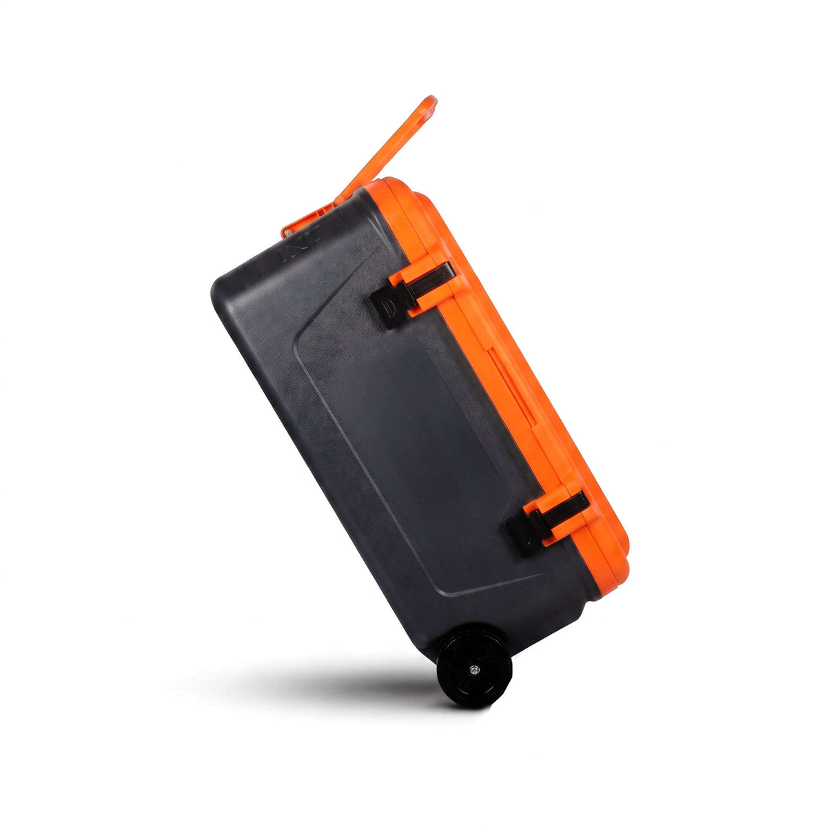 Gint 80-Liter Plastic Black & Orange Ice Box With Wheels Kaka Bawa Sons