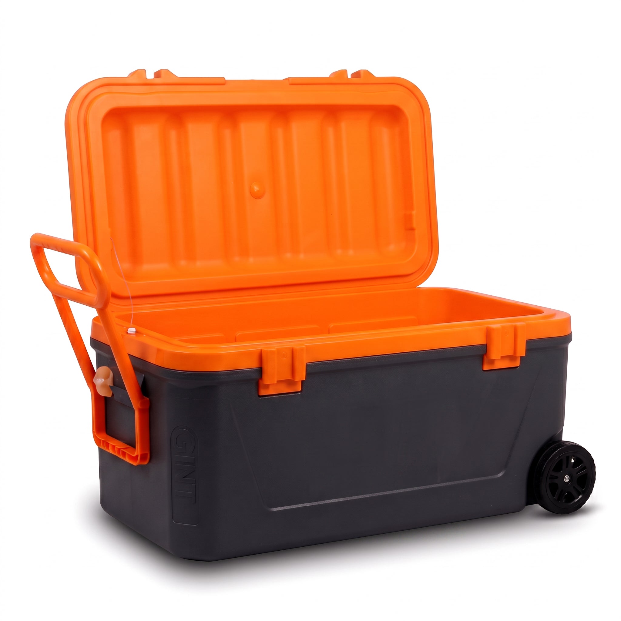 Gint 80-Liter Plastic Black & Orange Ice Box With Wheels