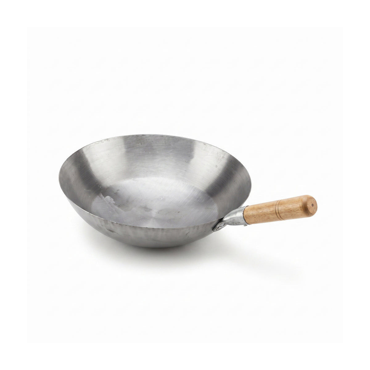 Chinese Style Iron Wok with Wooden Handle | 15 & 16 Inch