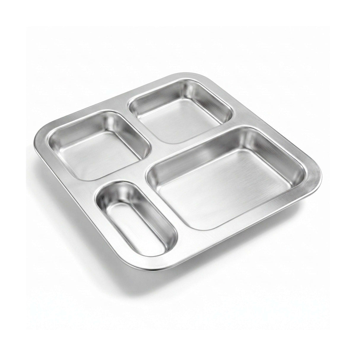 M.G 4-Portion Stainless Steel Rectangular Tray Kaka Bawa Sons