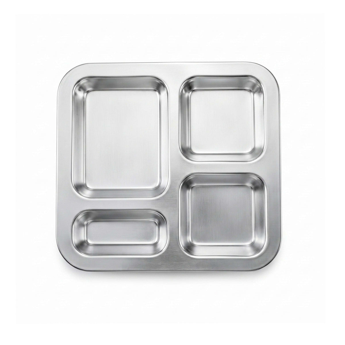M.G 4-Portion Stainless Steel Rectangular Tray Kaka Bawa Sons