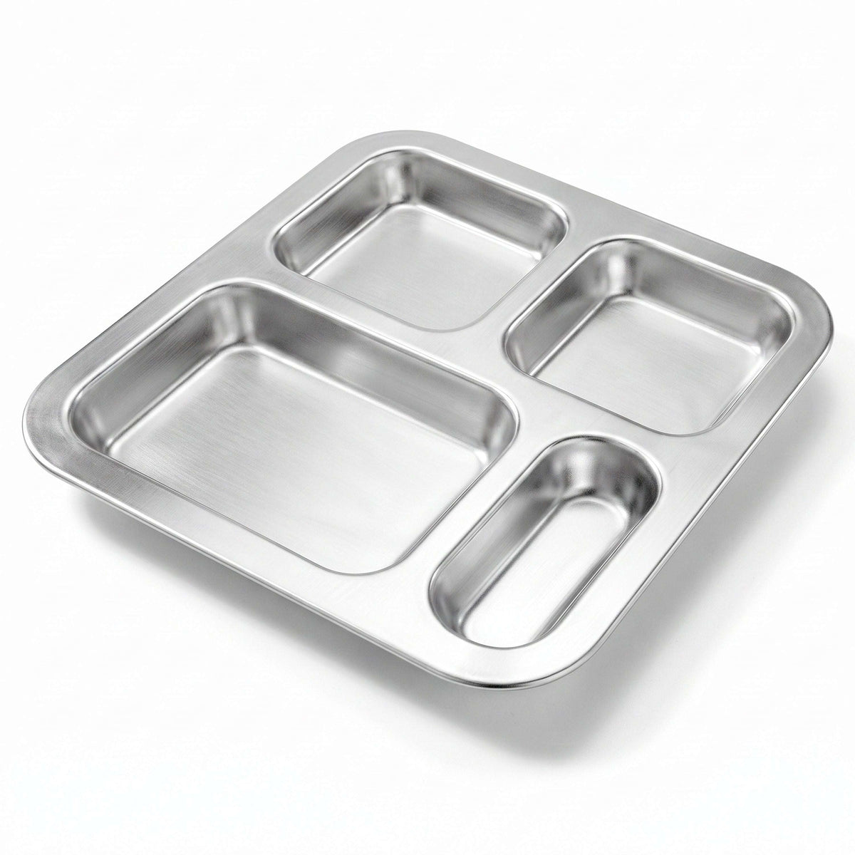 M.G 4-Portion Stainless Steel Rectangular Tray Kaka Bawa Sons