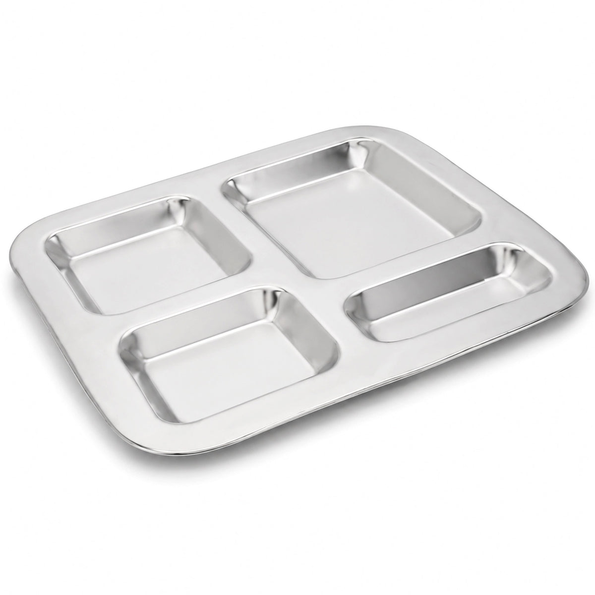M.G 4-Portion Stainless Steel Rectangular Tray Kaka Bawa Sons