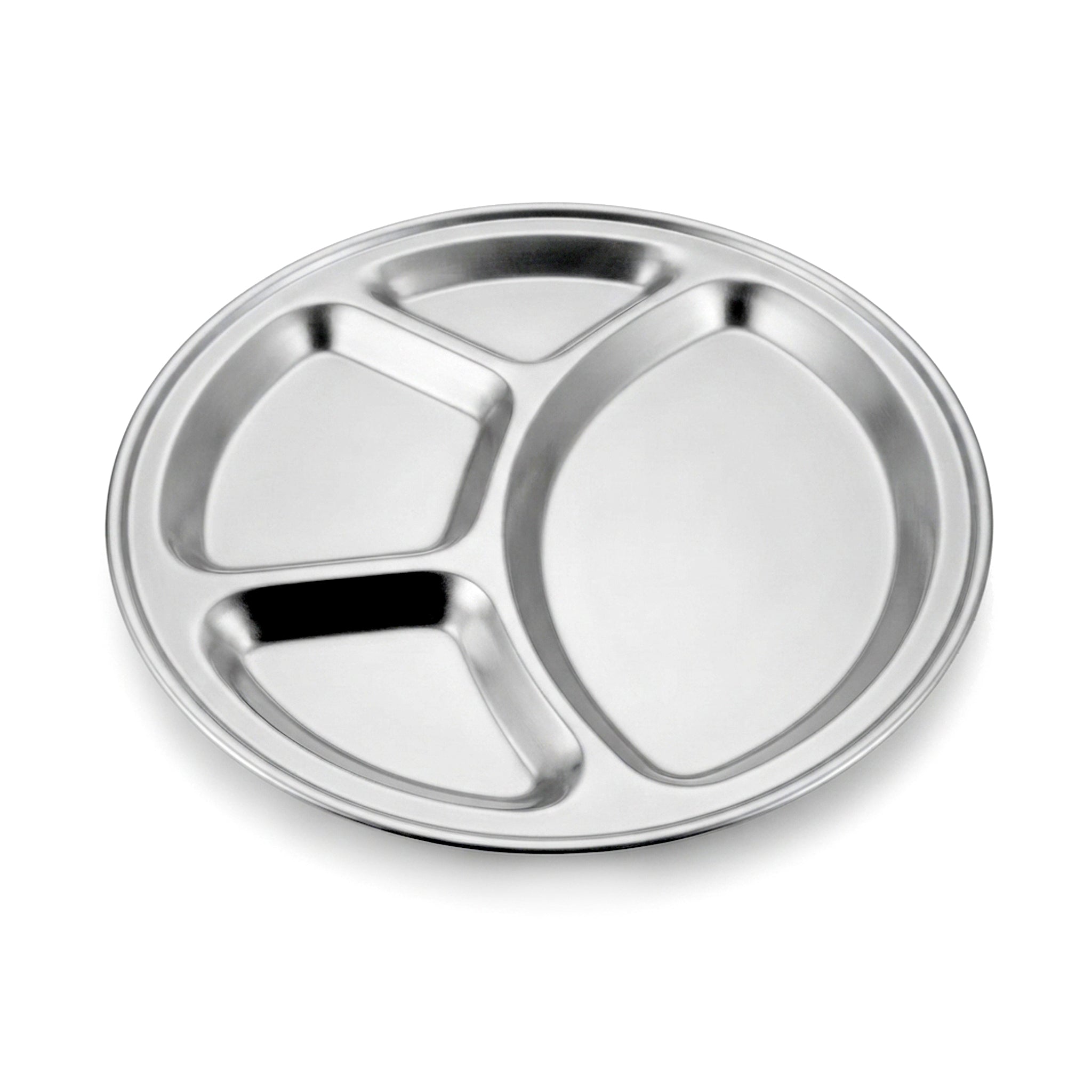 M.G 4-Portion 32 Cm Stainless Steel Round Serving Tray