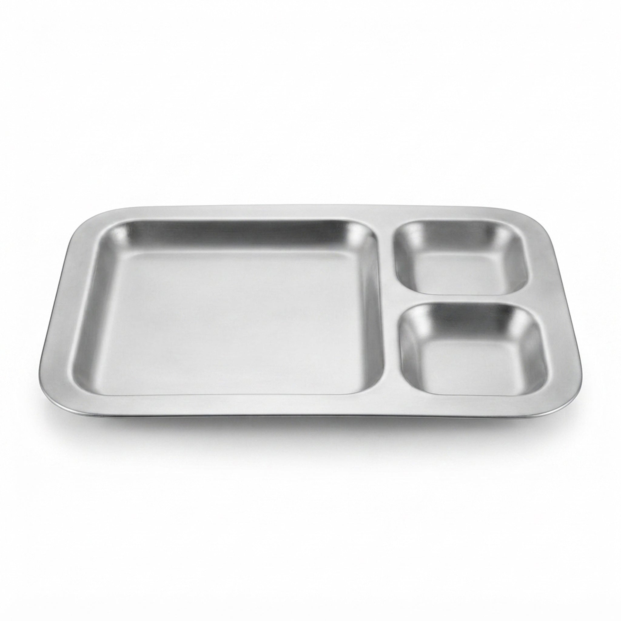 M.G 3-portion 36*35 cm Stainless Steel Rectangular Serving Tray