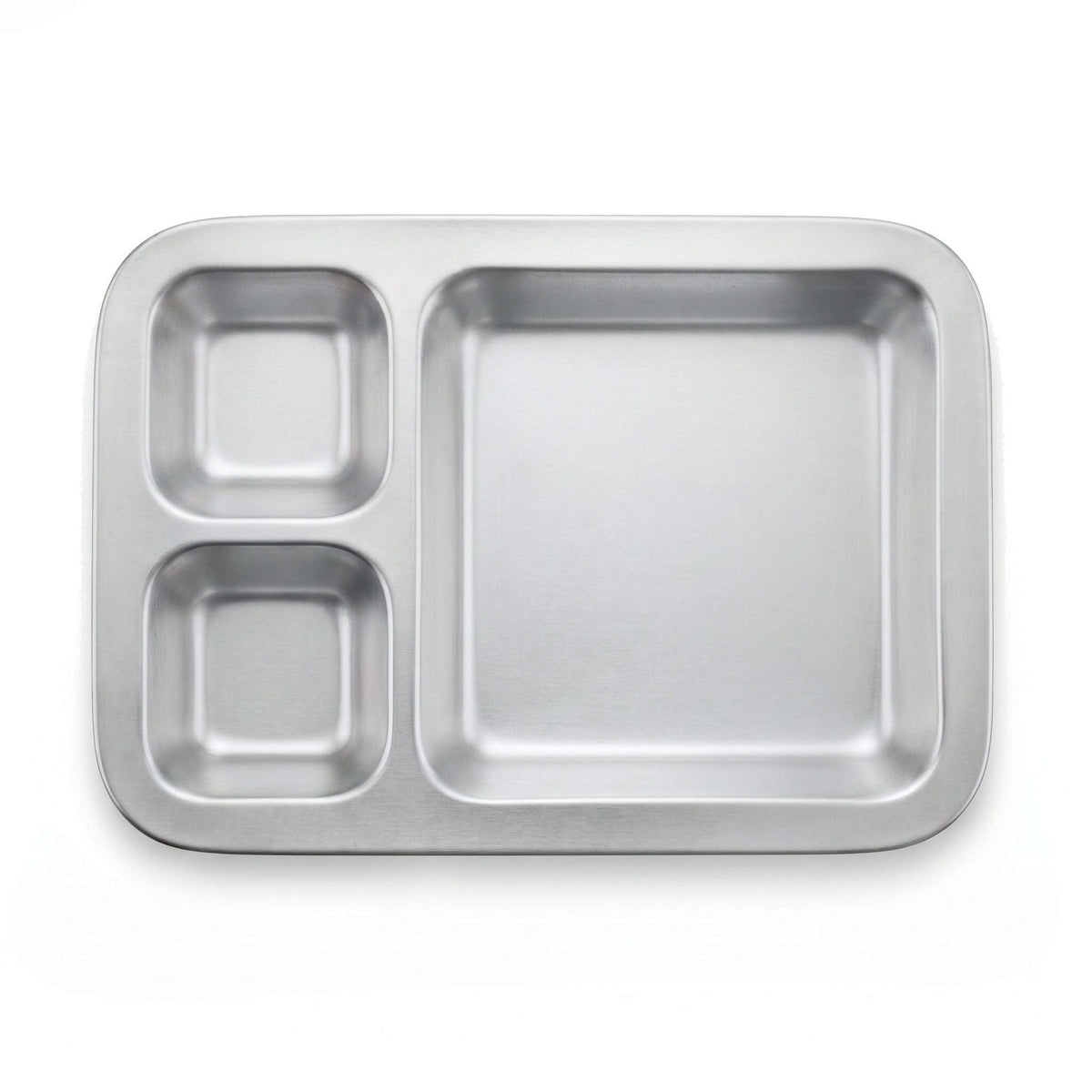 M.G 3-portion 36*35 cm Stainless Steel Rectangular Serving Tray Kaka Bawa Sons