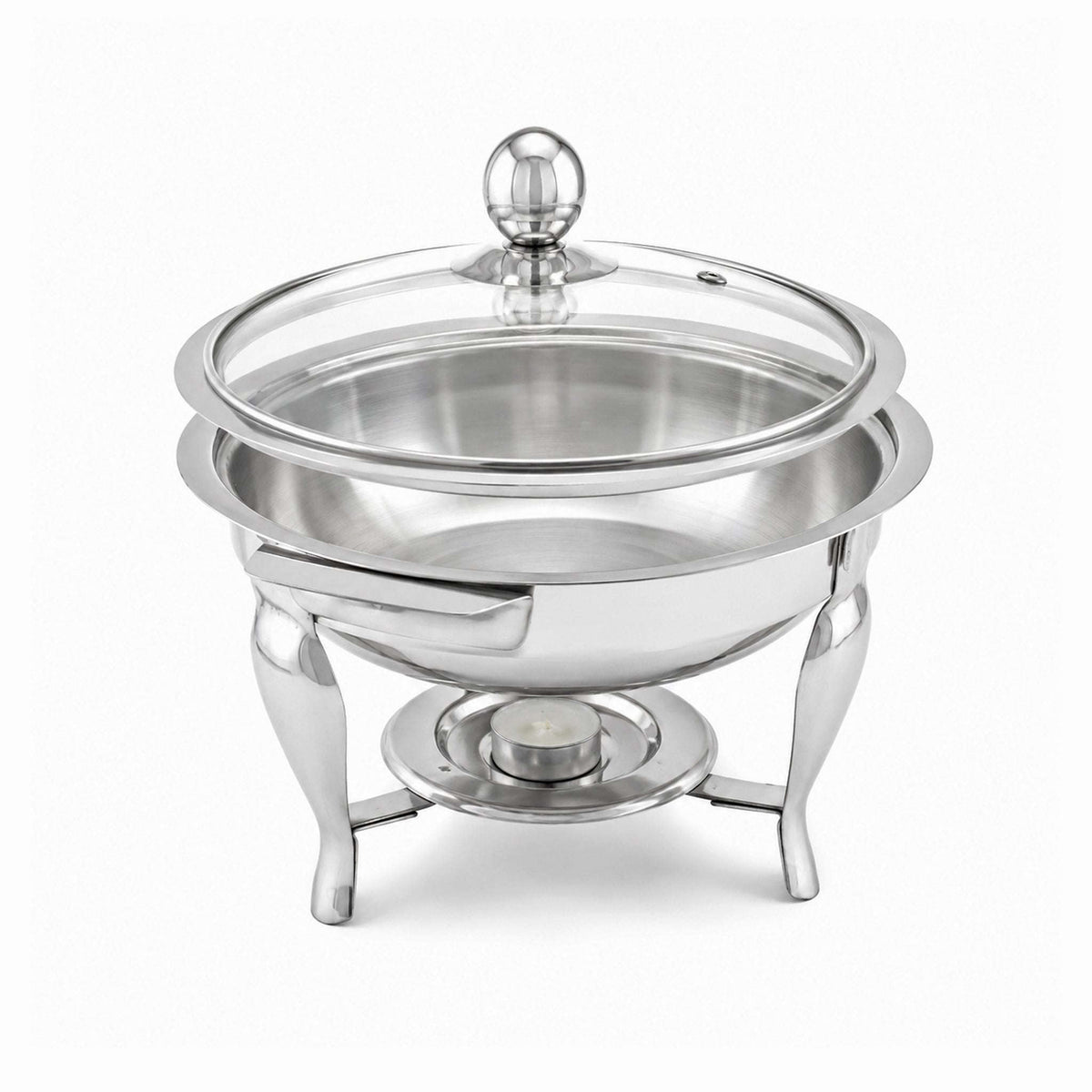 R/S Stainless Steel Serving Pot With Stand Kaka Bawa Sons