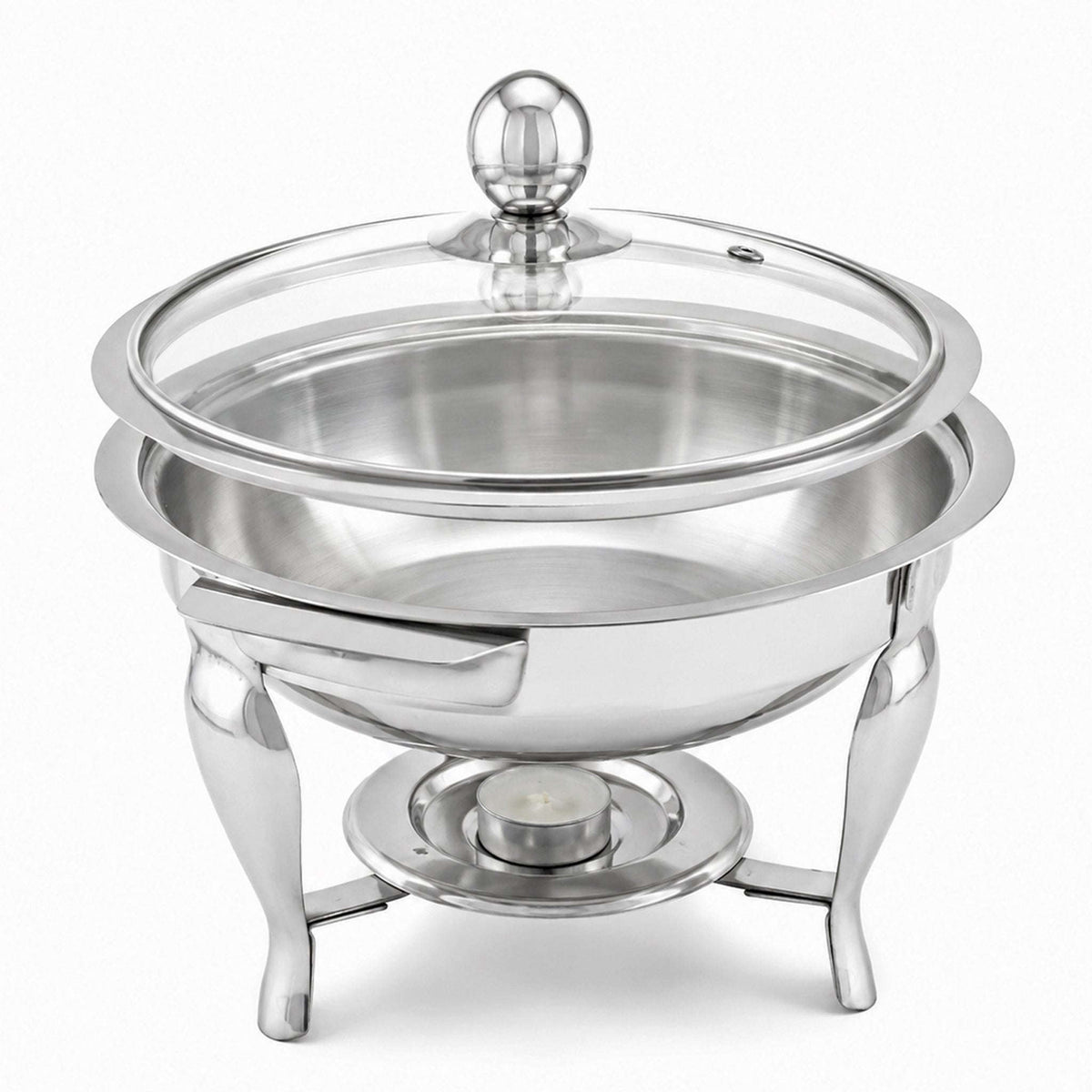 R/S Stainless Steel Serving Pot With Stand Kaka Bawa Sons