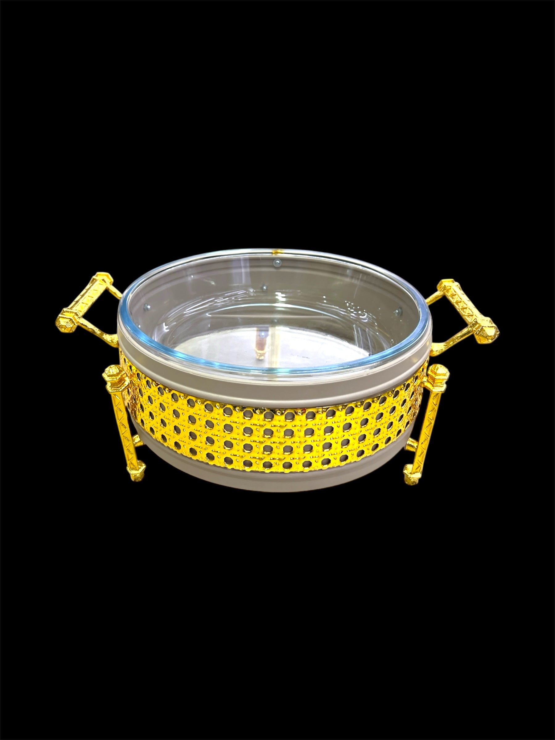 FANCY FOOD WARMER GOLDEN ROUND
