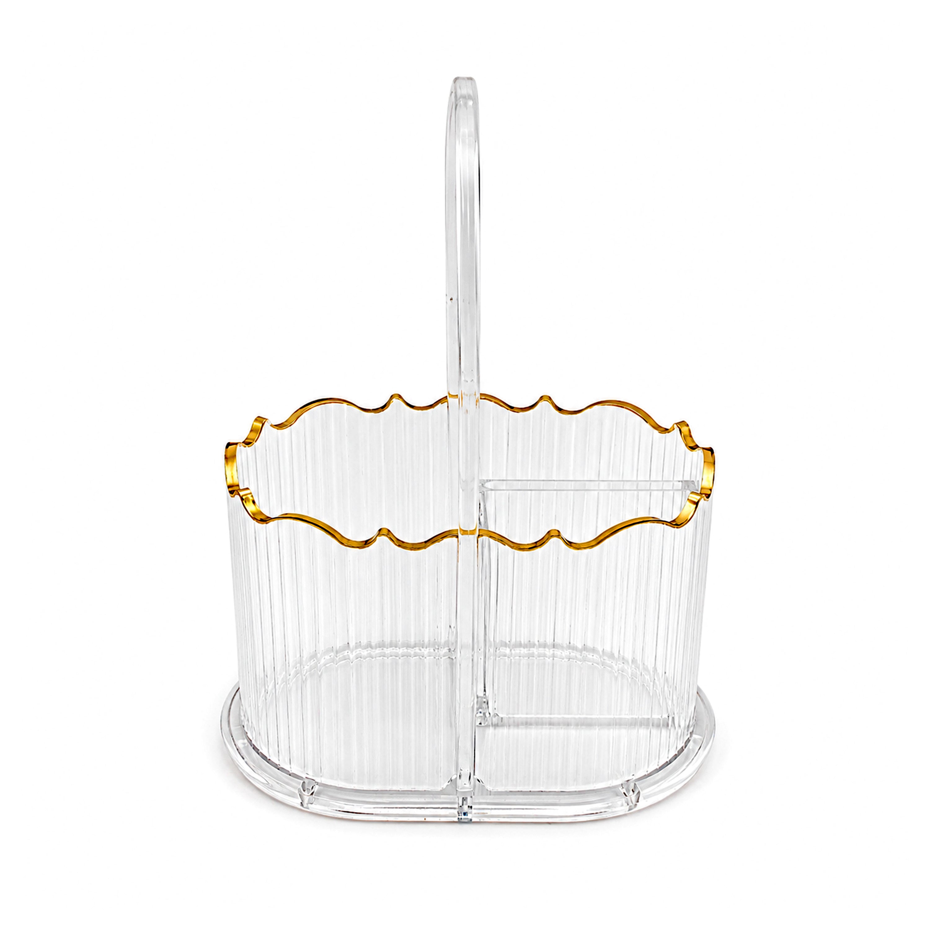 Violet 3-portion Acrylic Cutlery Holder