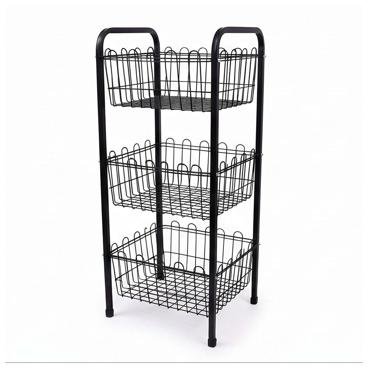 SK Black Plastic Wire Vegetable Rack Kaka Bawa Sons