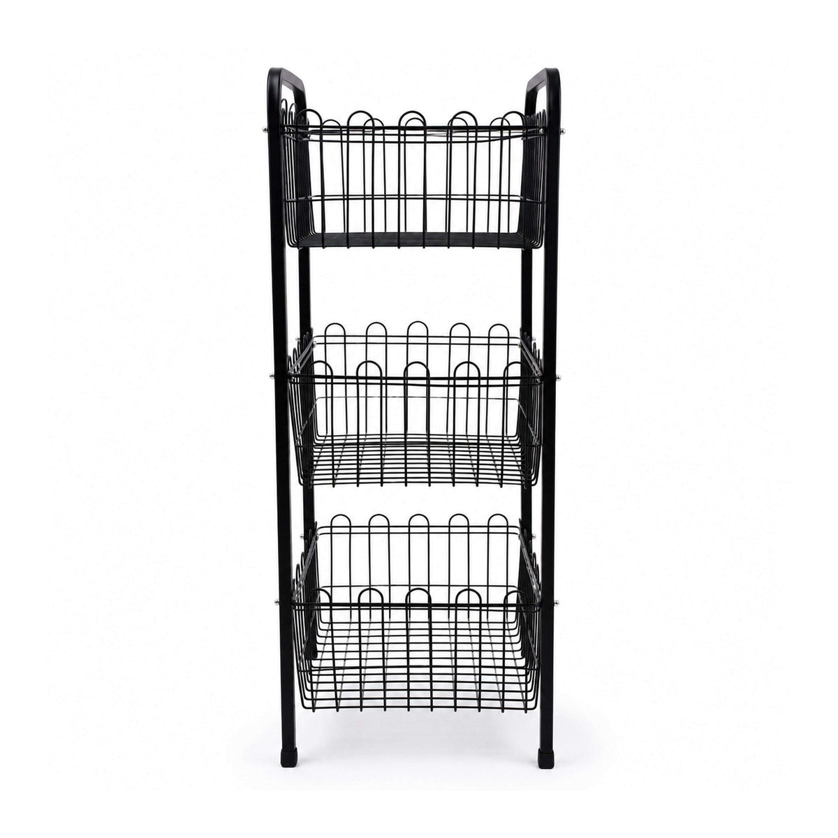 SK Black Plastic Wire Vegetable Rack Kaka Bawa Sons