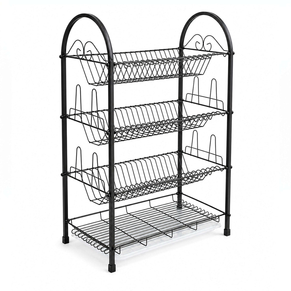SK Stainless Steel Black Plate Rack Kaka Bawa Sons