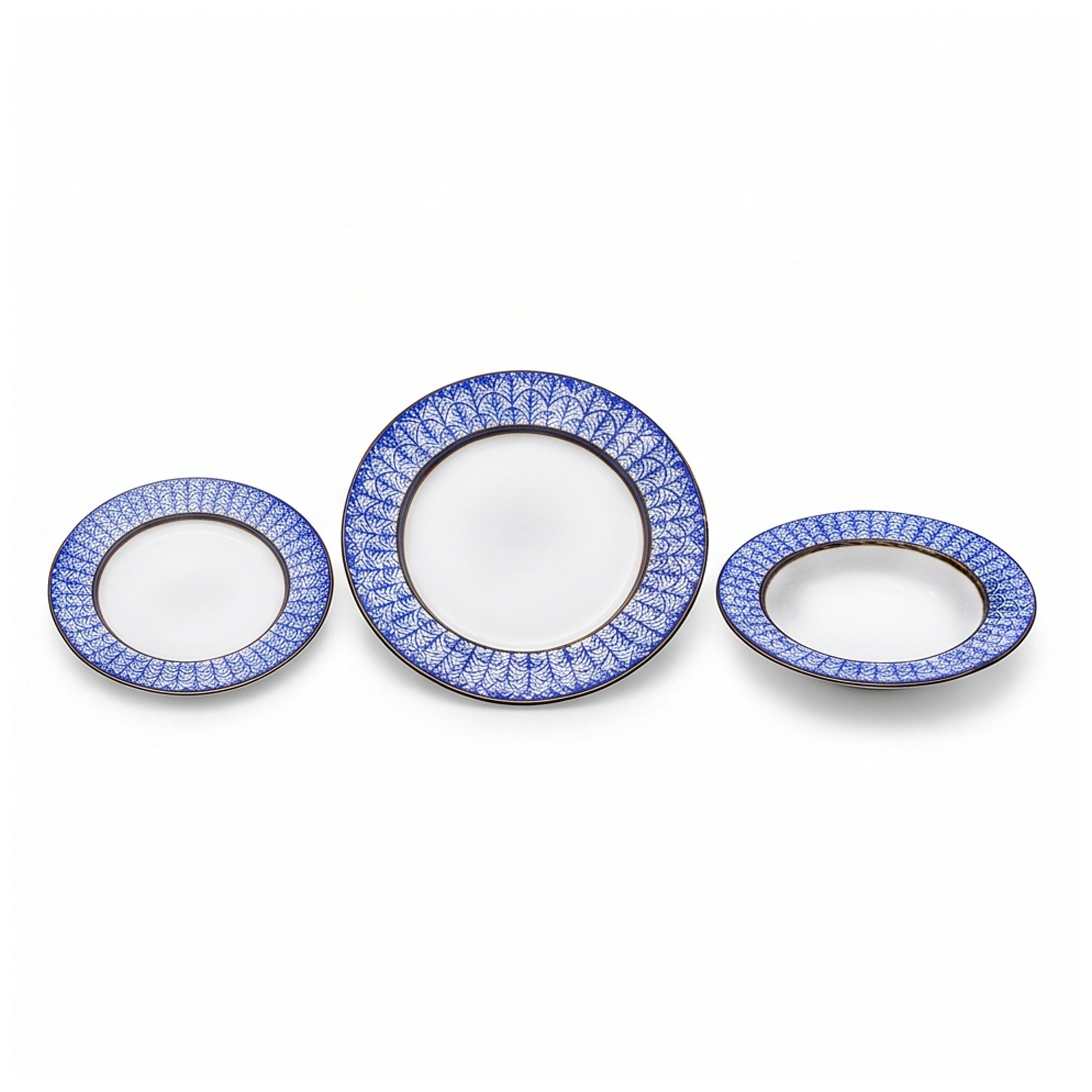 B/C 18-Pieces Bone China Plate Sets