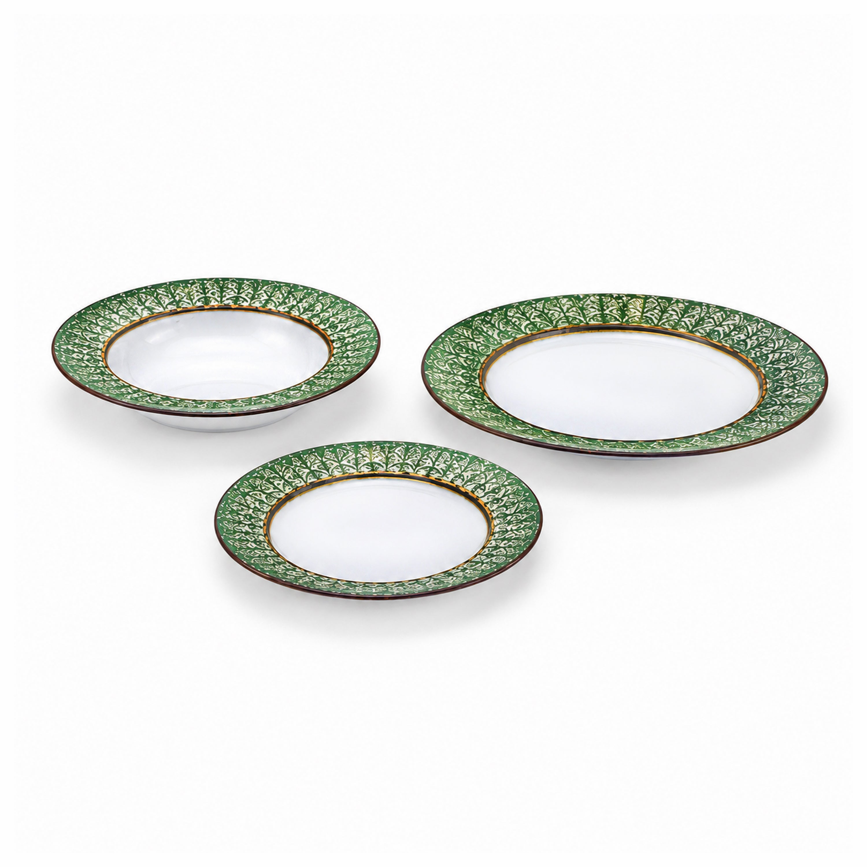 B/C 18-Pieces Bone China Plate Sets