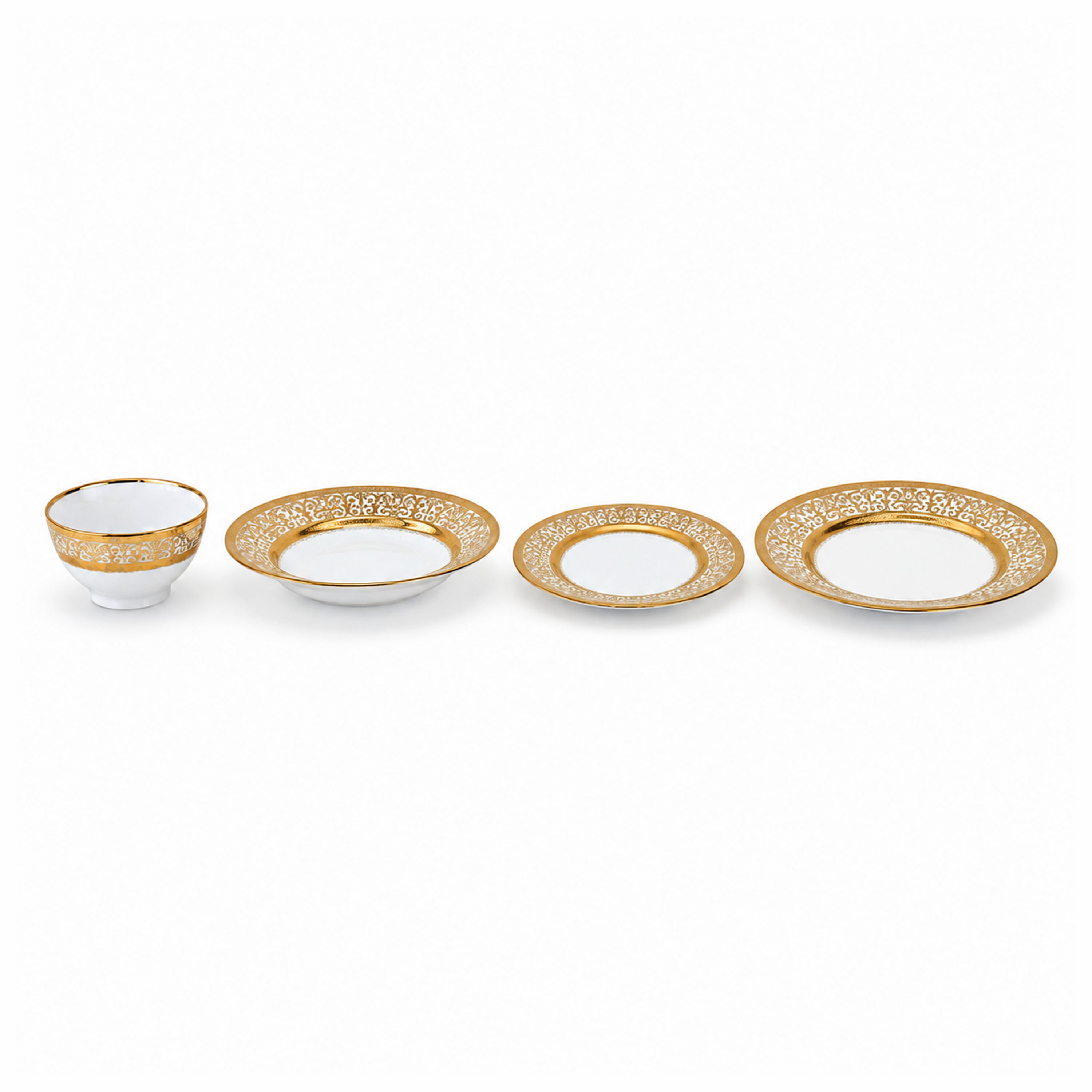 B/C 24-Pieces Bone China Plate Sets