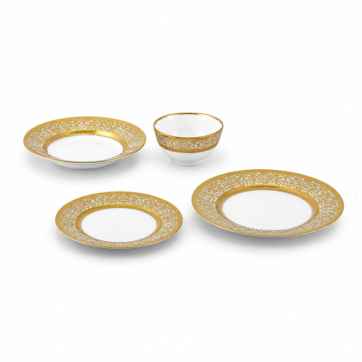 B/C 24-Pieces Bone China Plate Sets