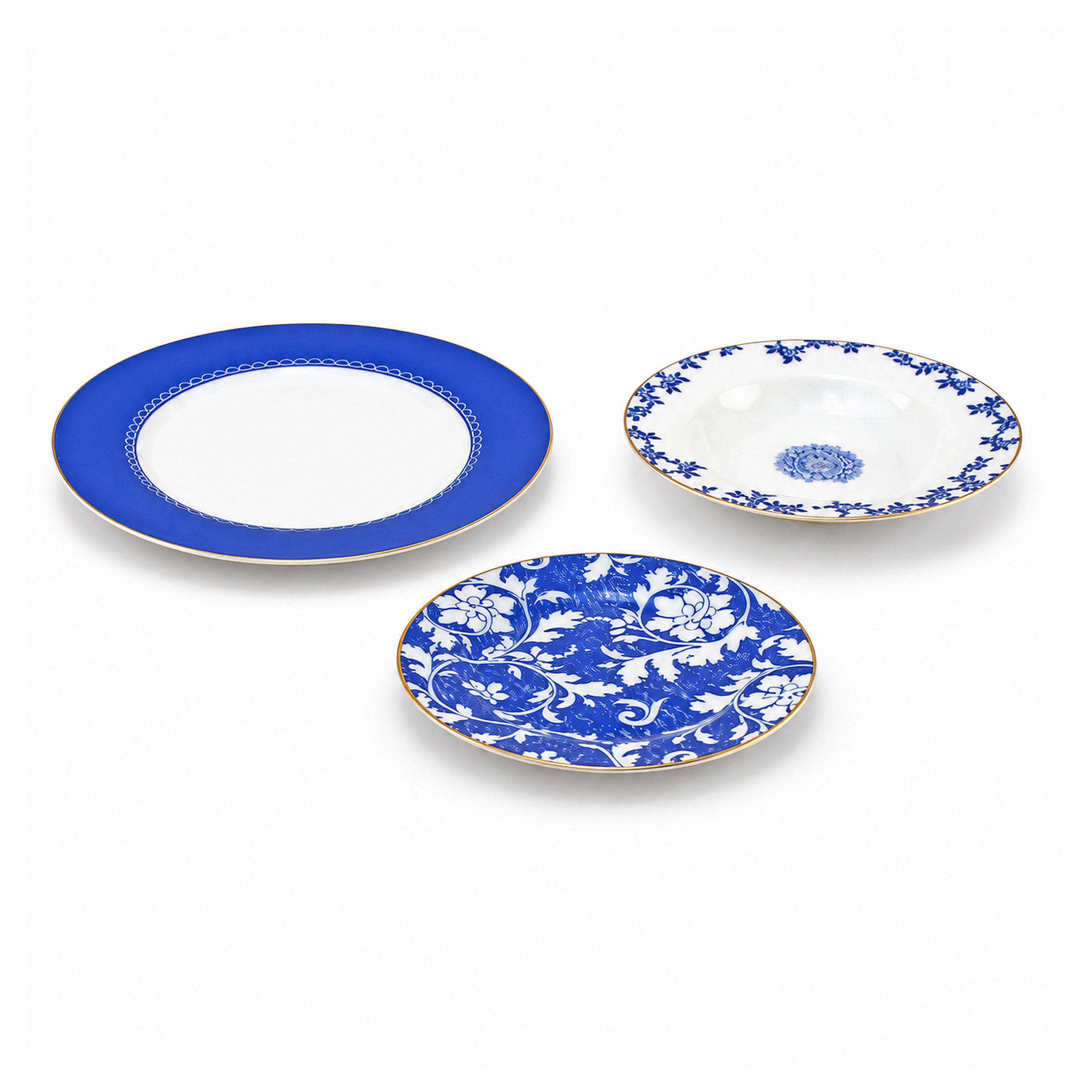 More & More 18-Piece Bonne China Plate Set
