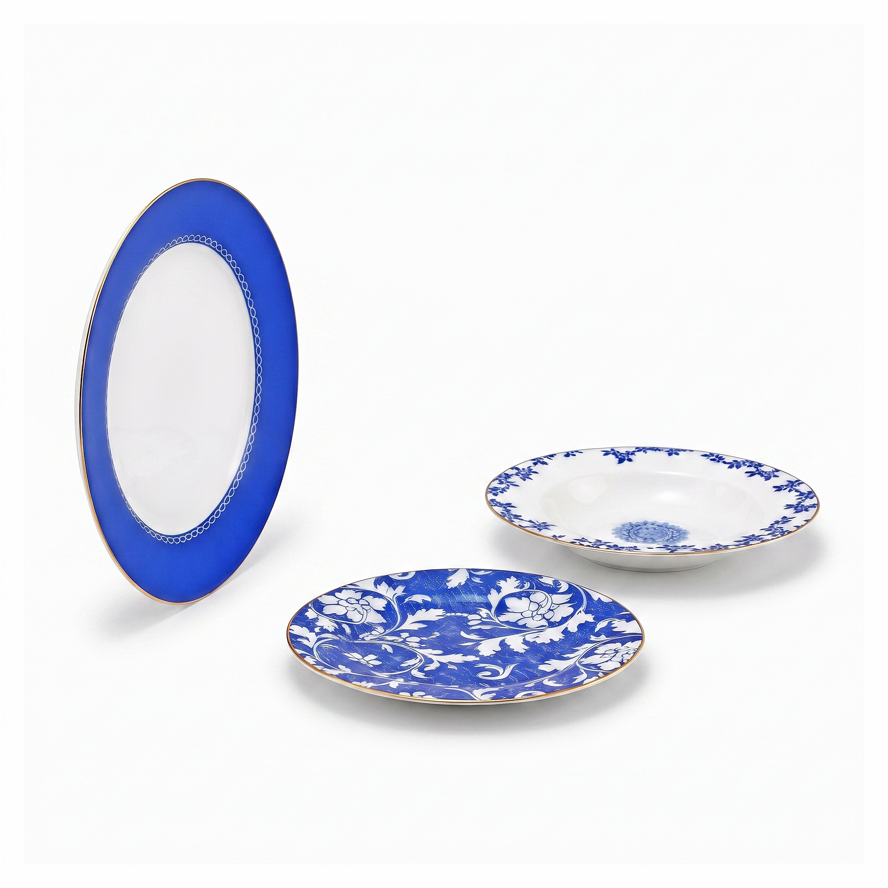 More & More 18-Piece Bonne China Plate Set