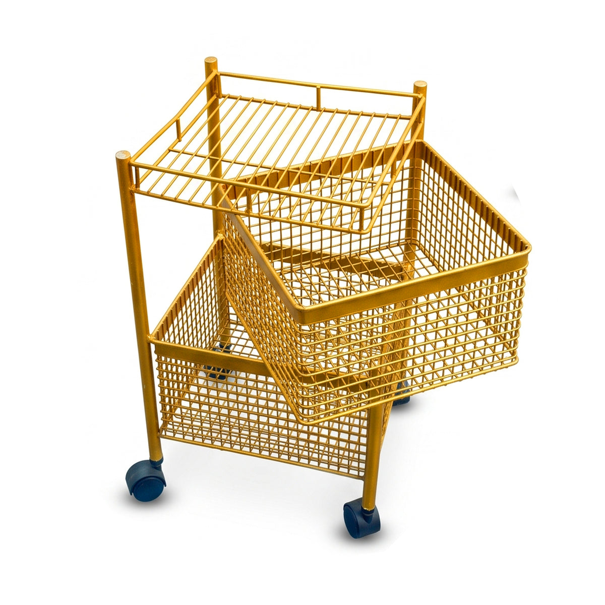 SK 2-Tier Stainless Steel Golden Square Storage Rack