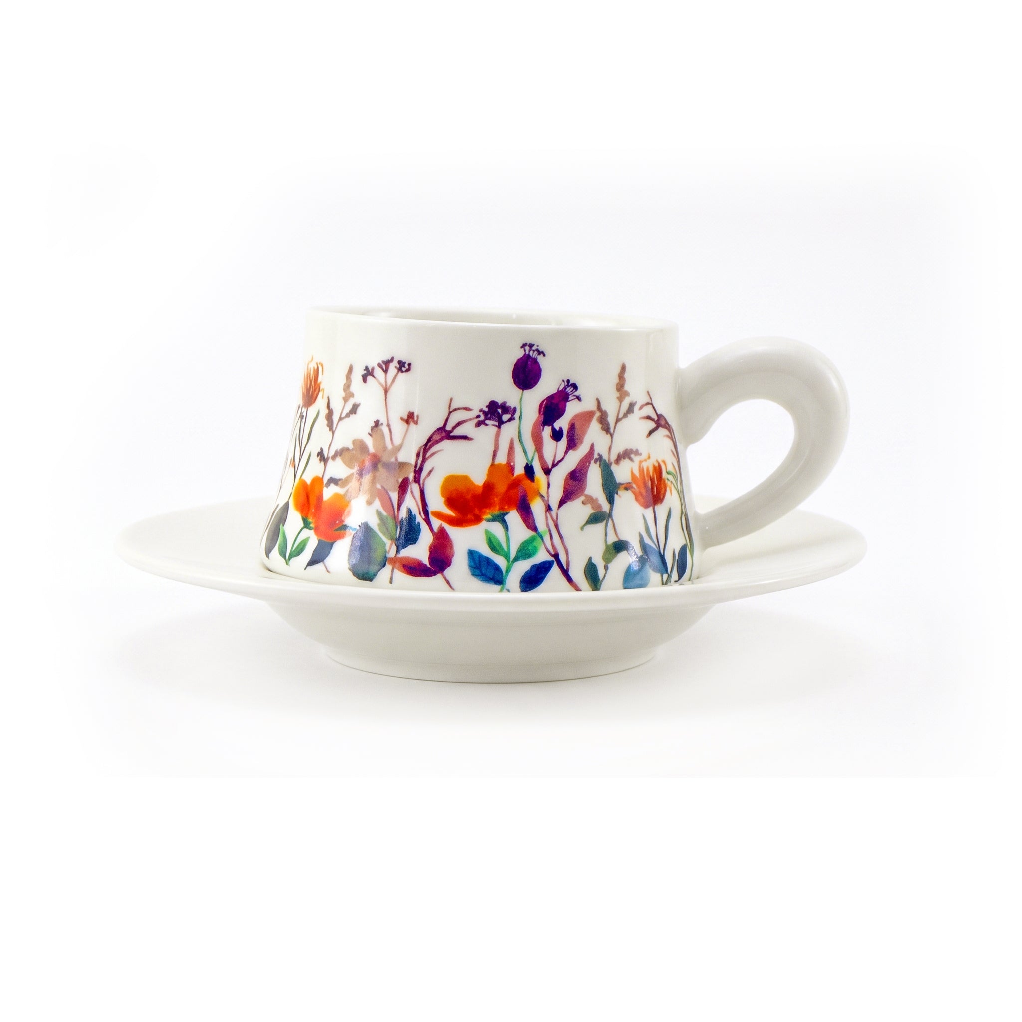 Wildflower Bloom 300 ML Ceramic Mug with Saucer