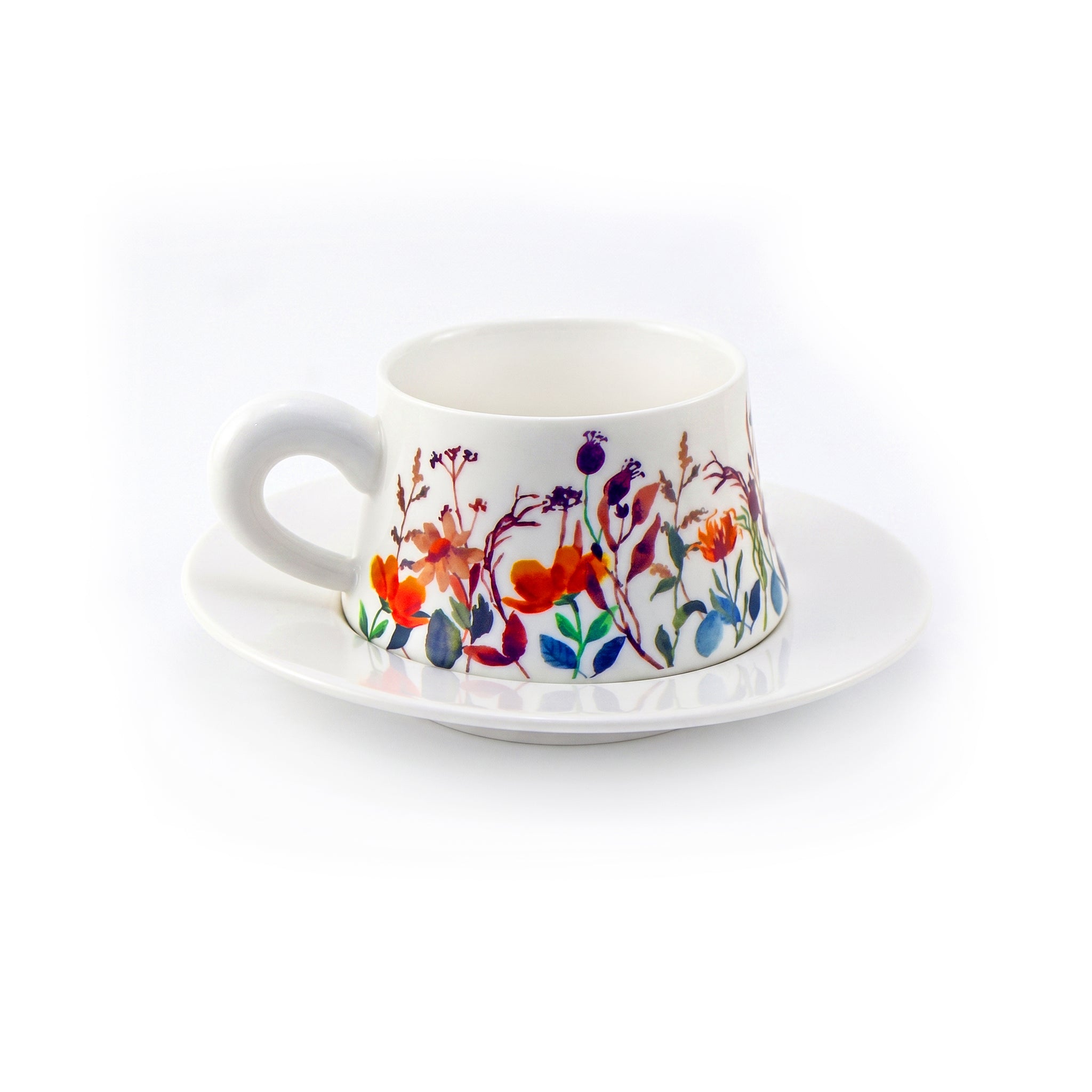 Wildflower Bloom 300 ML Ceramic Mug with Saucer